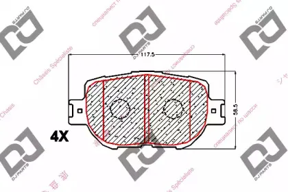 Комплект тормозных колодок, дисковый тормоз DJ PARTS купить